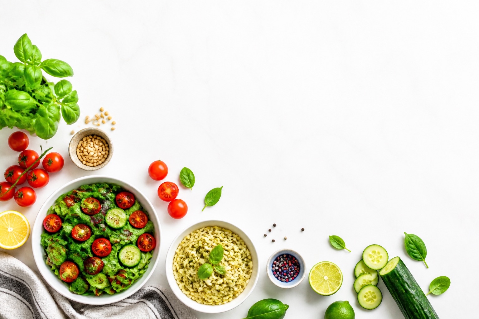 Fresh ingredients and a colourful salad for the week ahead